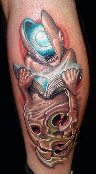 Tattoos - Bio Mechanical Creature Tattoo - 65483